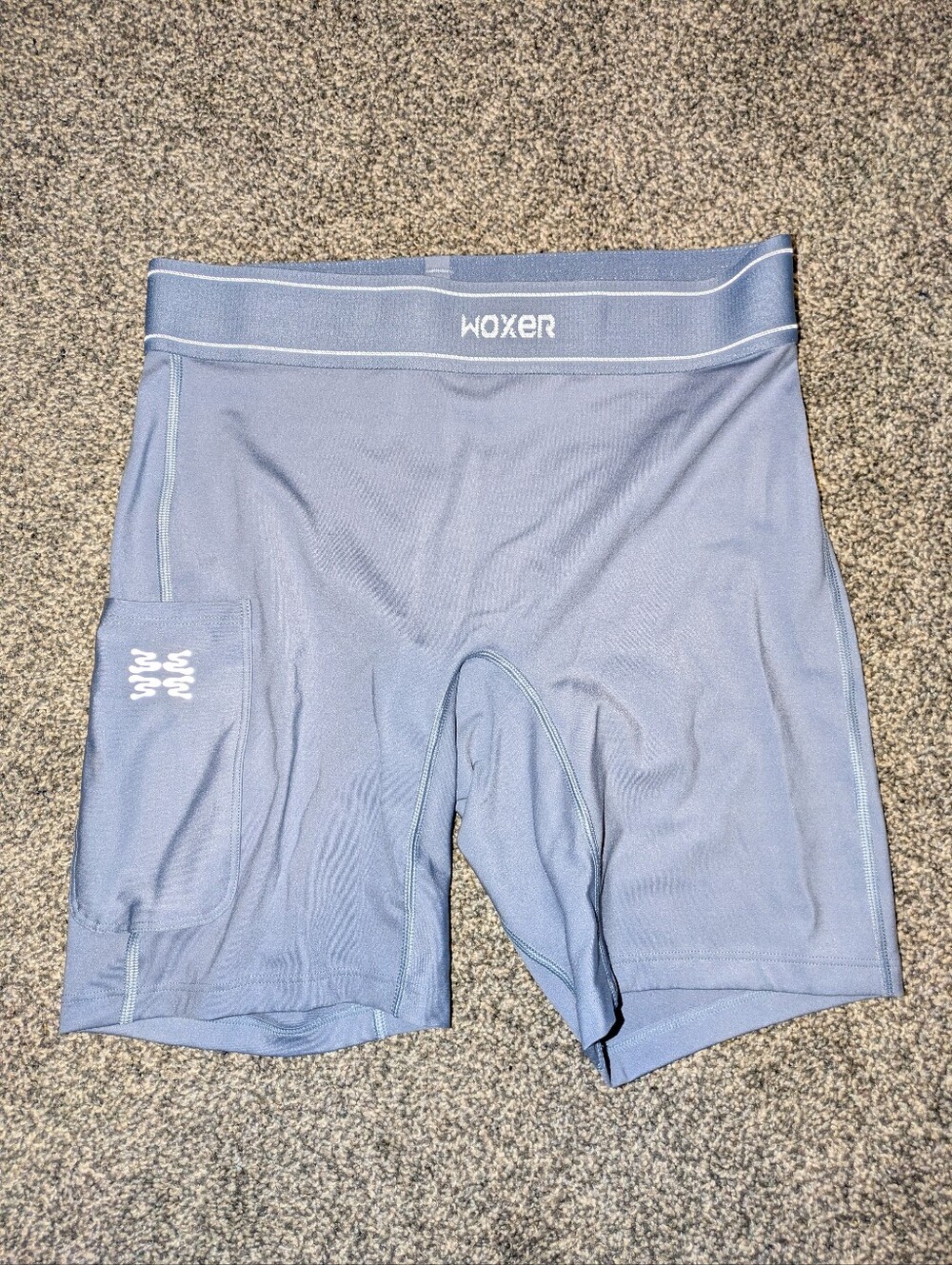 Woxer Women's Performance Compression Win Baller Shorts in Steel Blue